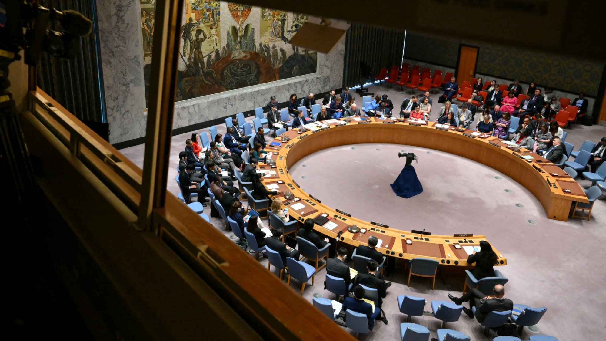 General view of the United Nations Security Council meeting on the situation in the Middle East at UN headquarters on 10 June 2024 in New York (AFP/Angela Weiss)