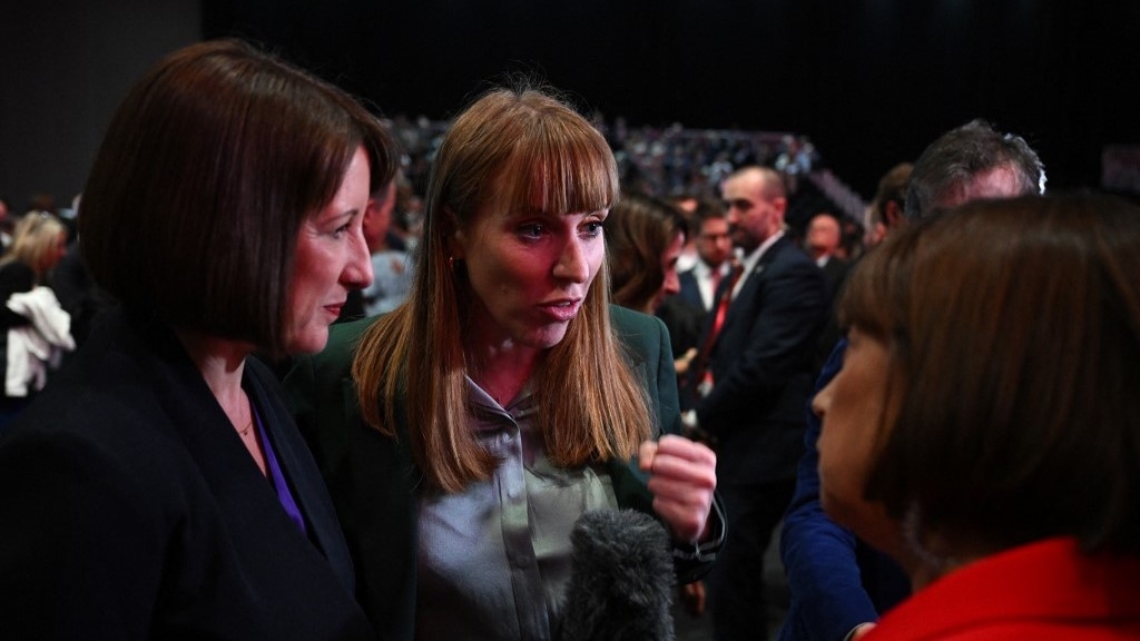 Deputy Prime Minister Angela Rayner and Chancellor Rachel Reeves at the Labour Party conference in Liverpool (AFP)