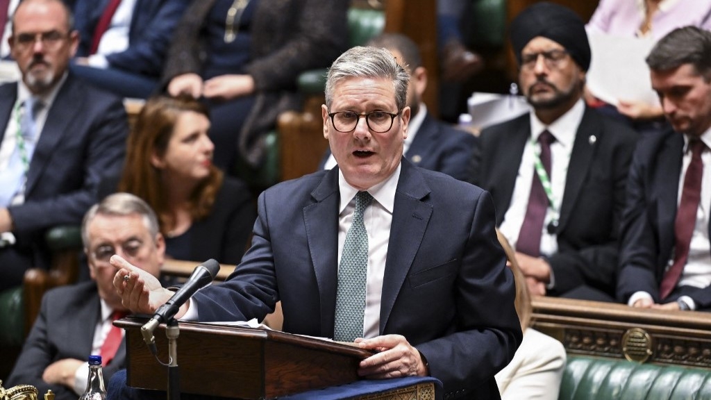 Prime Minister Keir Starmer in the House of Commons on Monday 7 October (AFP)