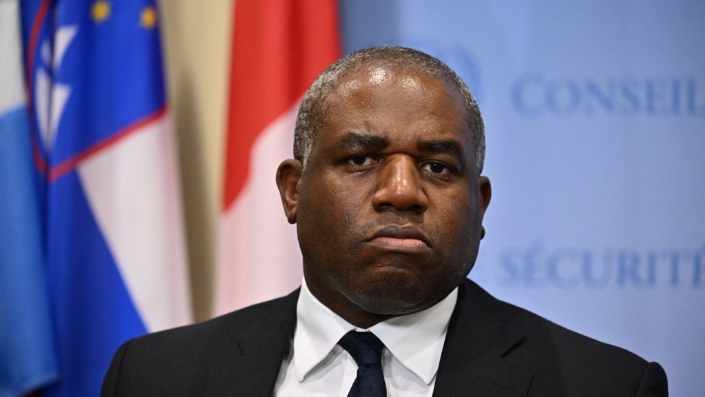 UK Foreign Secretary David Lammy speaks during a press conference with Ukrainian Minister of Foreign Affairs Sybiha Andrii (not pictured) before the UN Security Council meeting on November 18, 2024 (AFP)