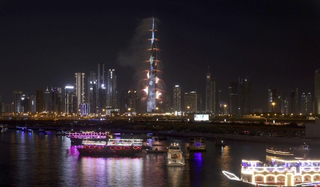 Fireworks in Dubai, UAE, during the 2020 New Year's Eve celebrations. (AFP)