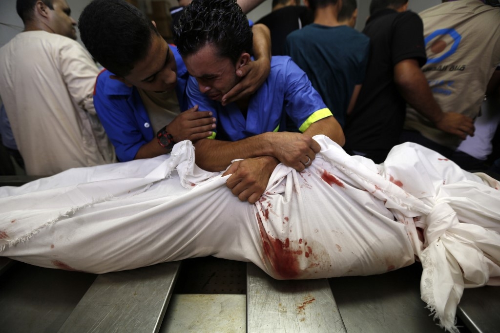 Hôpital Al-Shifa de la ville de Gaza, après une frappe israélienne le 21 août 2014 (AFP) 