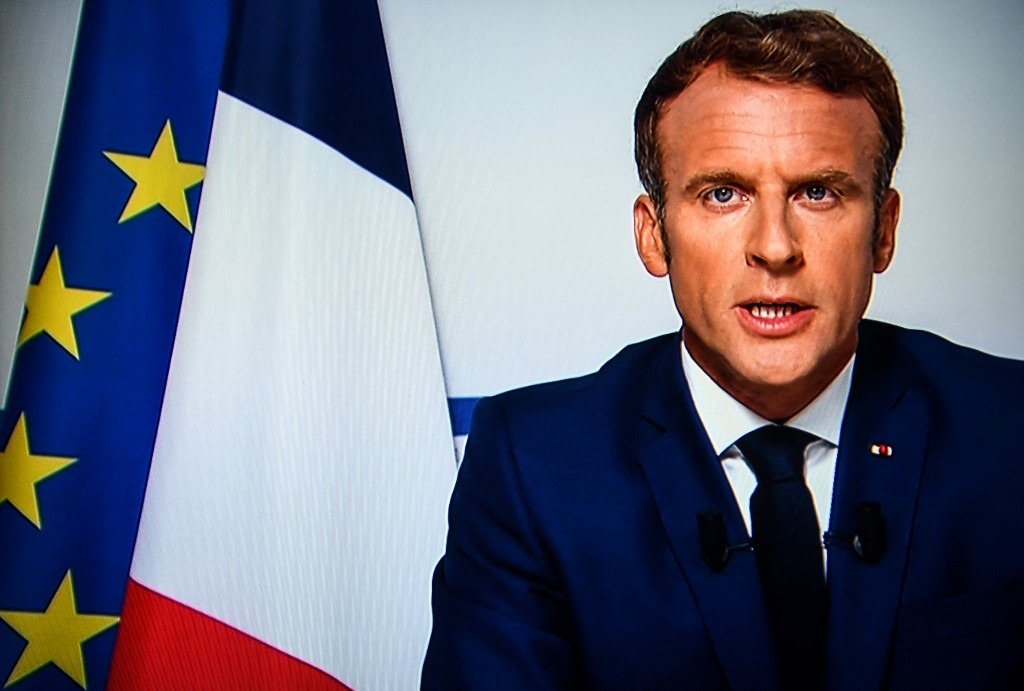 Allocution télévisée du président français Emmanuel Macron sur l’Afghanistan, le 16 août 2021 (AFP)