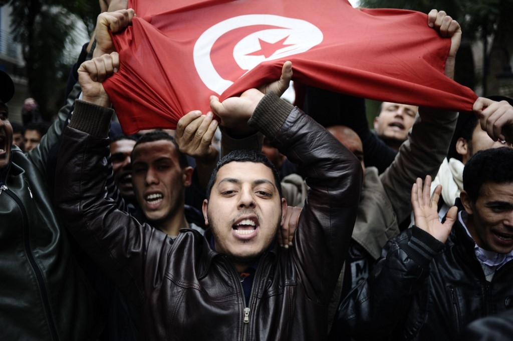 Manifestation à Tunis, le 18 janvier 2011 (AFP)