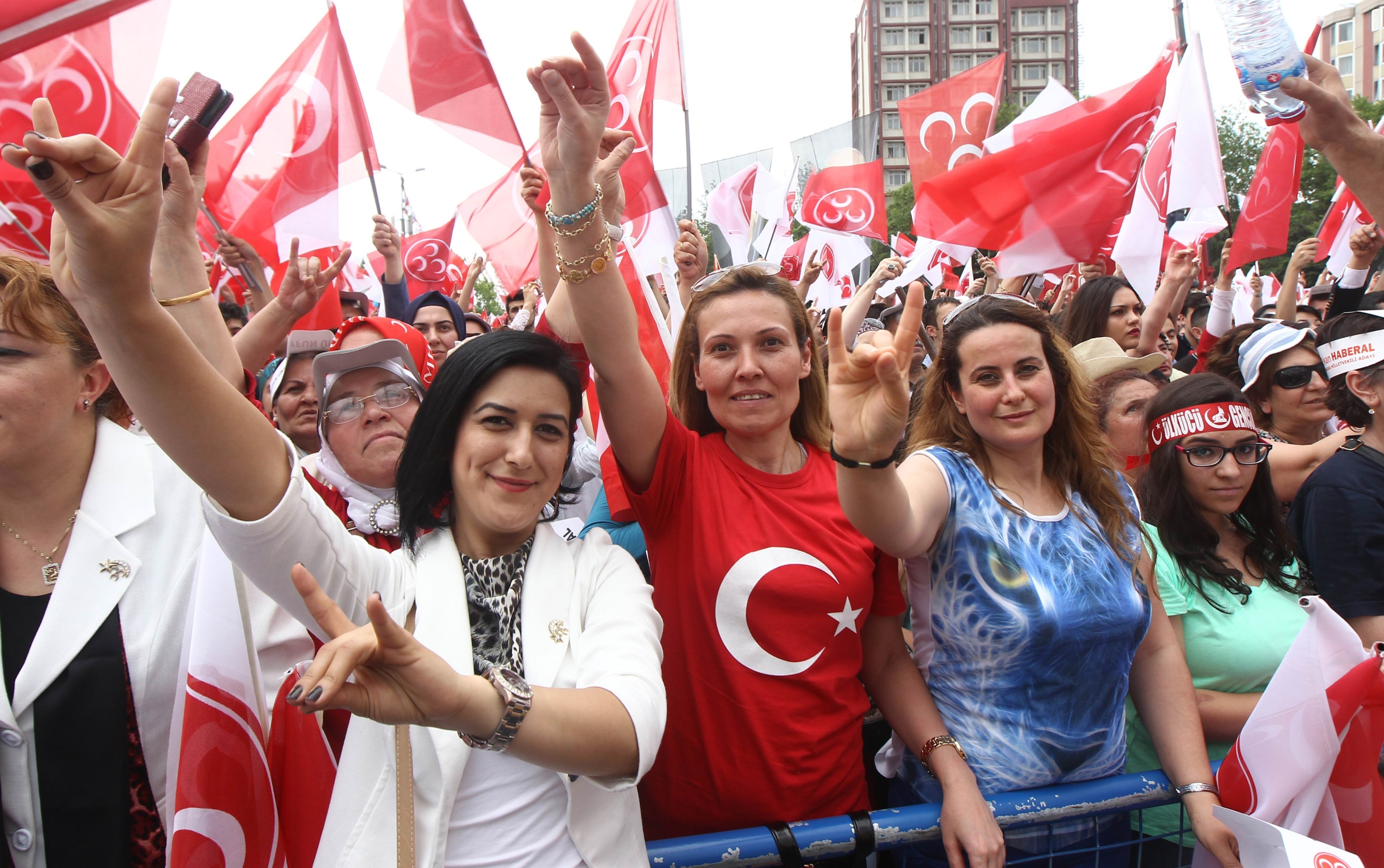 Supporters of Turkey's opposition Nationalist Action Party 