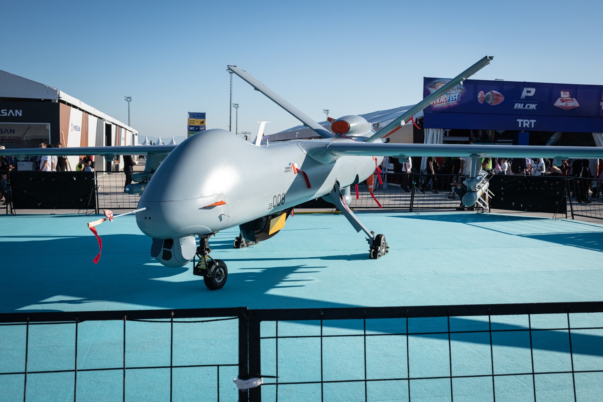 Le drone TAI Anka, exposé lors de l’édition 2021 du Teknofest à Istanbul (Reuters)