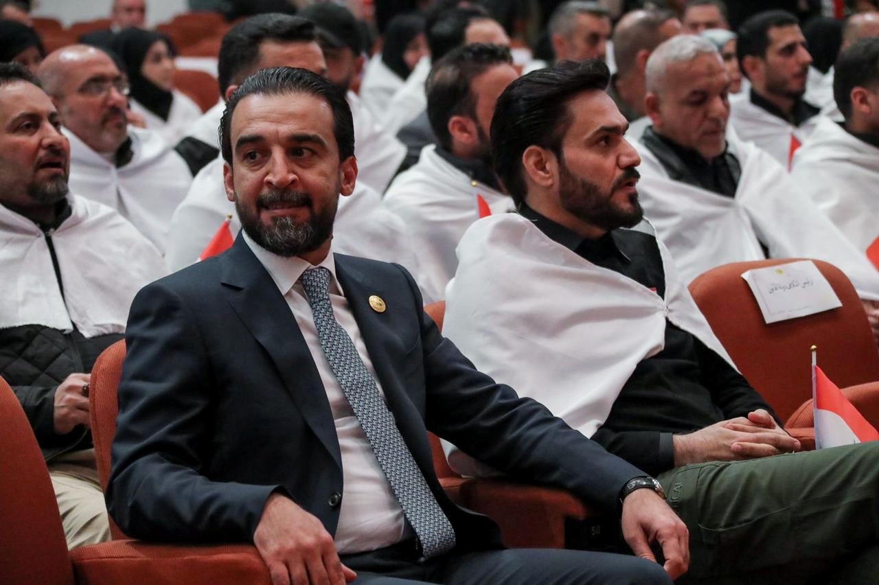Mohammed al-Halbousi attends parliament in Baghdad, 9 January 2022 (Reuters)