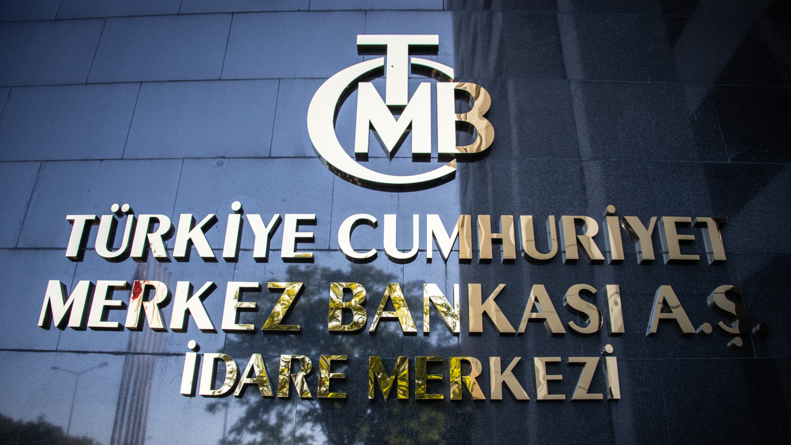 The entrance sign of the Turkish Central Bank in Ankara pictured on 24 September 2022 (Reuters)