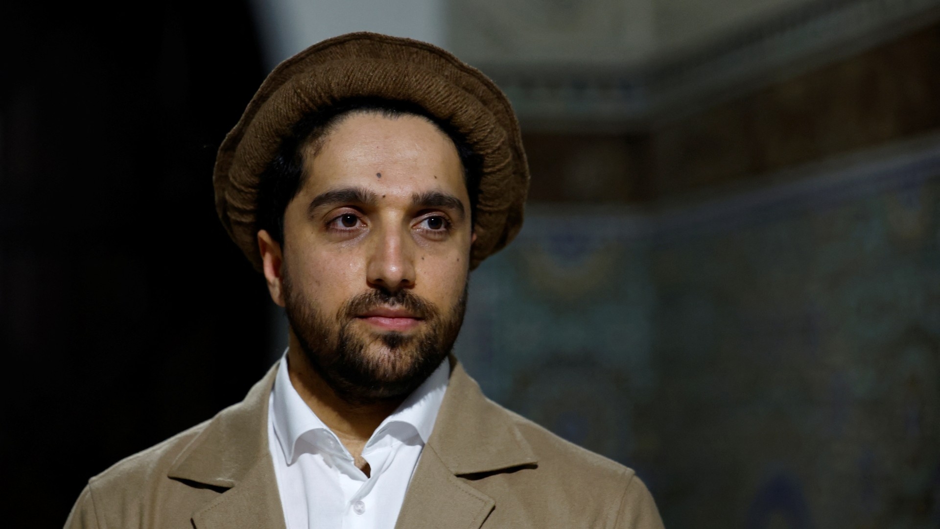 Ahmad Massoud poses at the Grand Mosque of Paris, 28 September (Reuters)