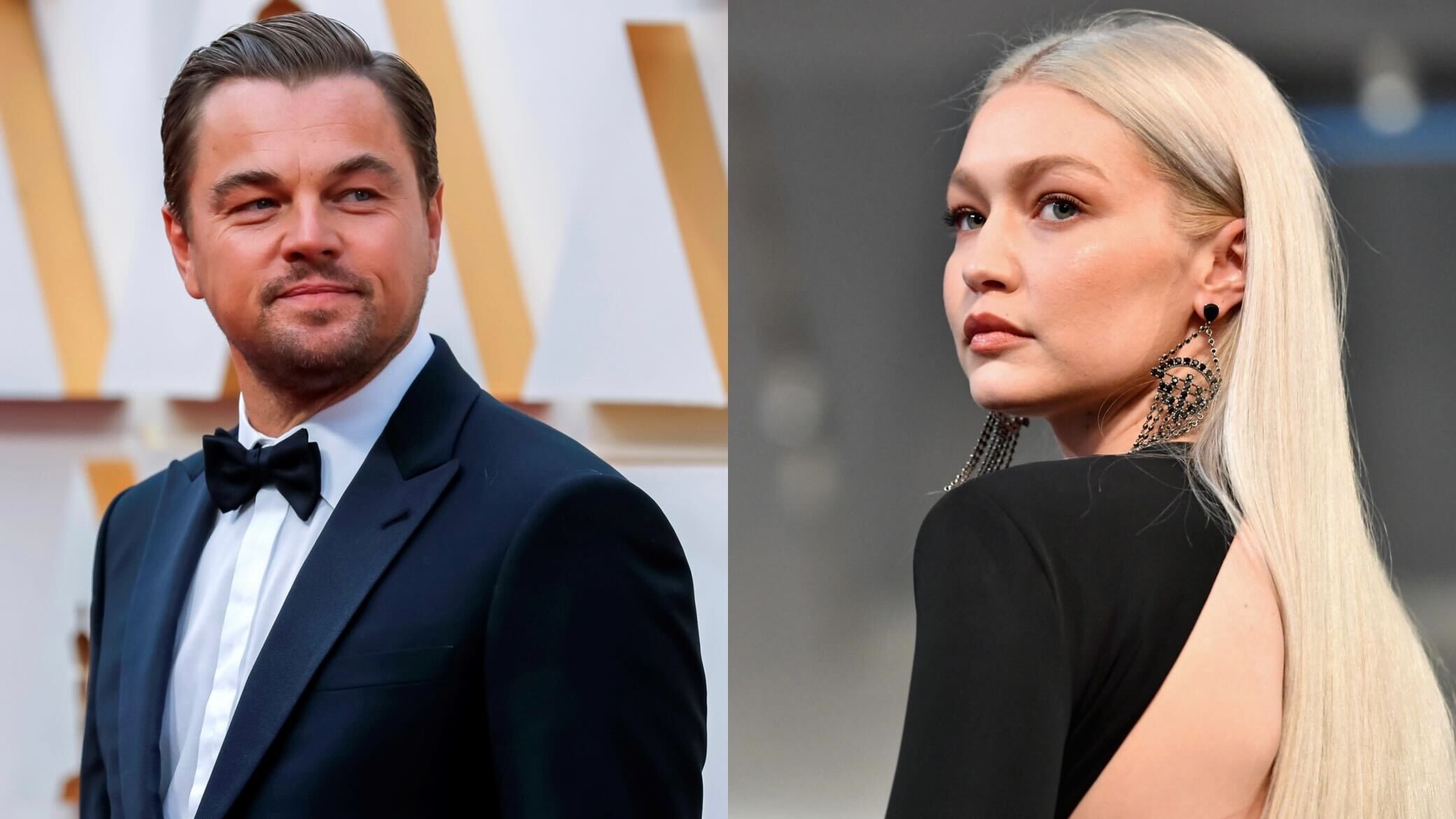 Leonardo Dicaprio at Oscars 2020 (EFE) and Gigi Hadid at Ralph Lauren's 2022 runway show (AFP)