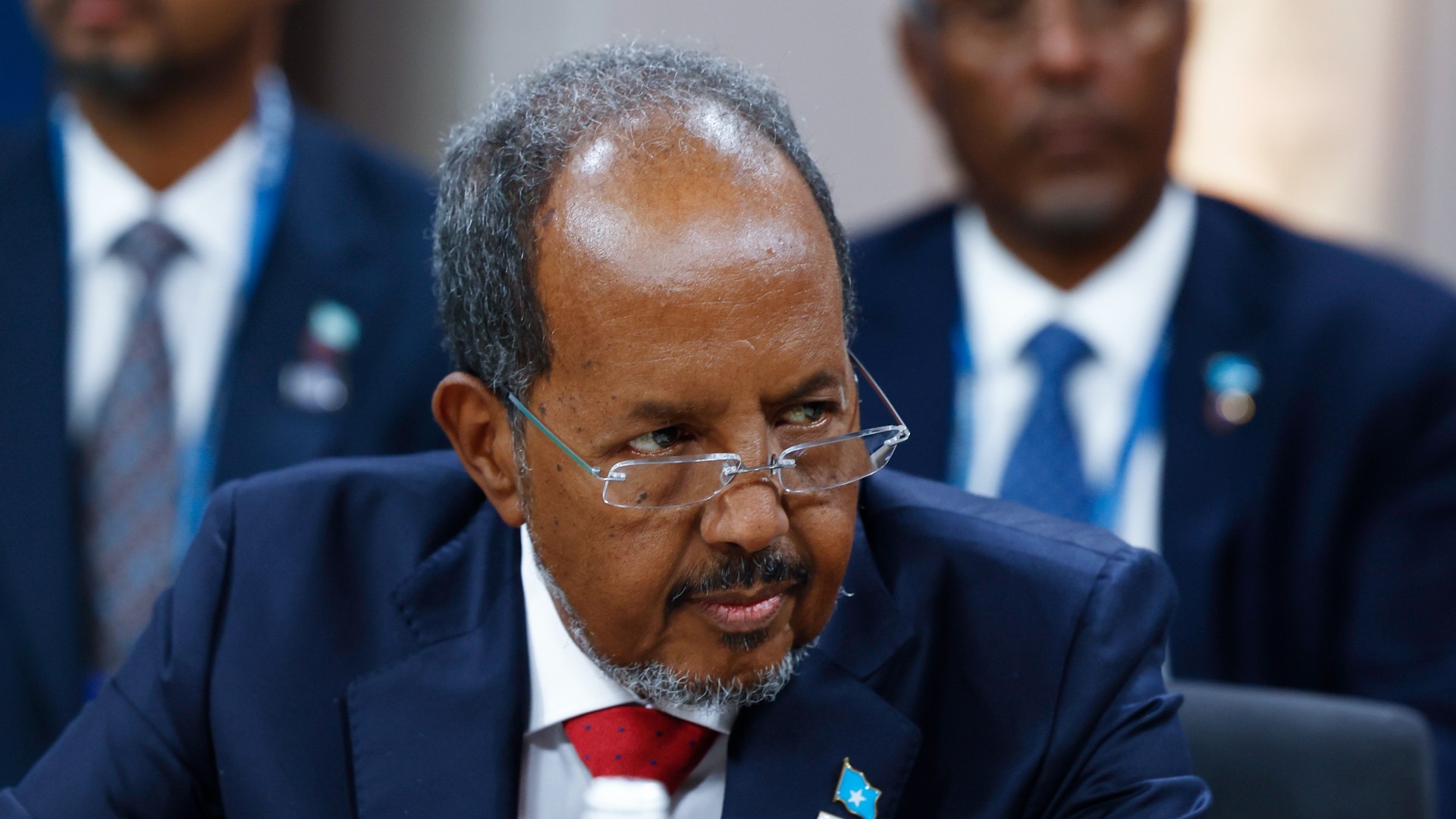 Somalia's President Hassan Sheikh Mohamud during the US-Africa Leaders Summit 2022, 13 December (AP)