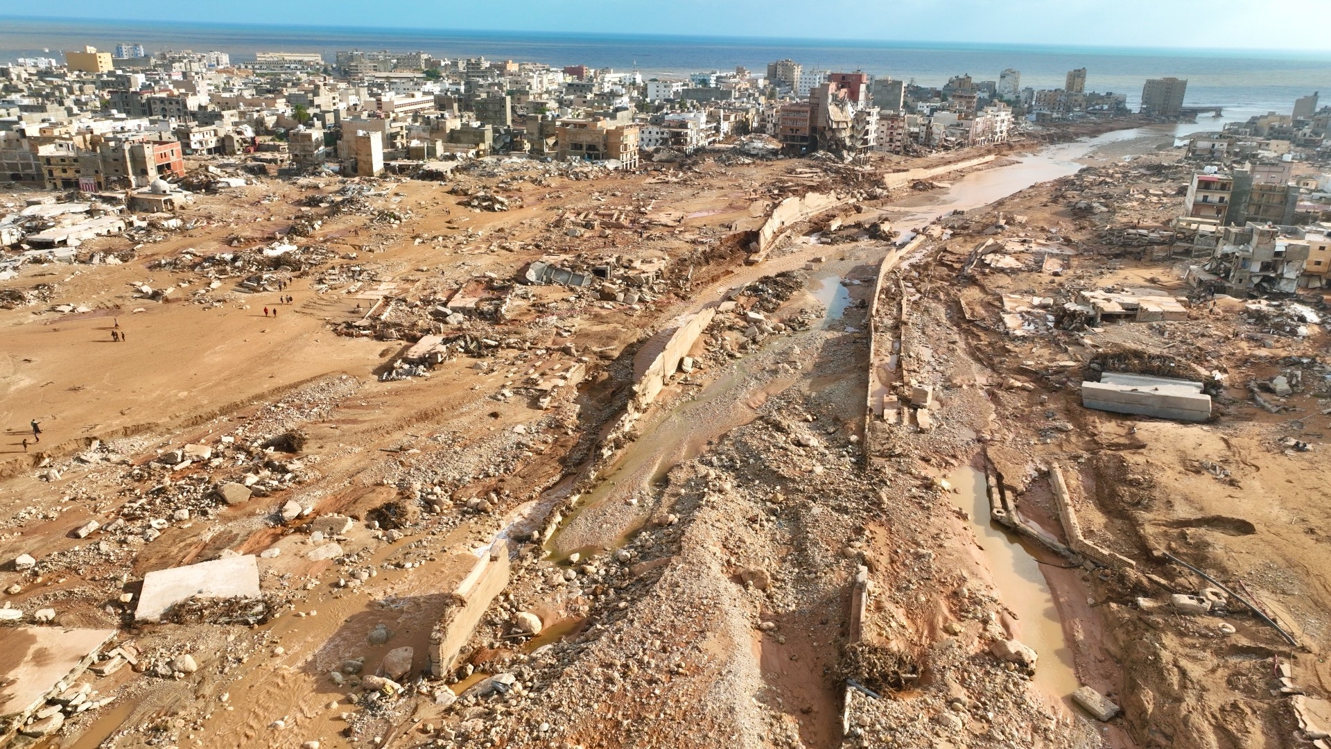 A general view of the city of Derna is seen on 12 September (AP)