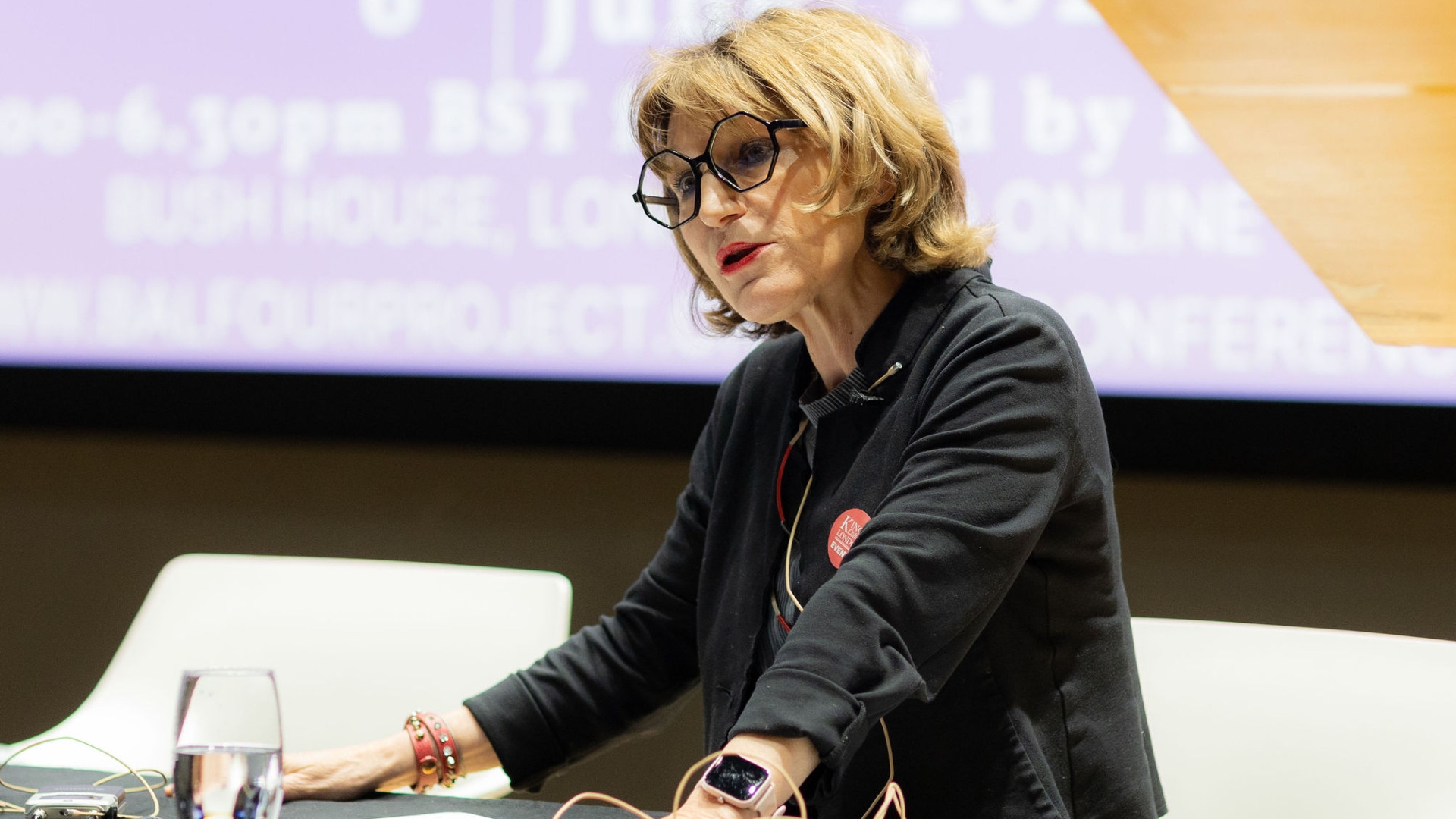 Agnes Callamard addresses the Balfour Project annual conference in London, 6 June (Caught the Light Photography)