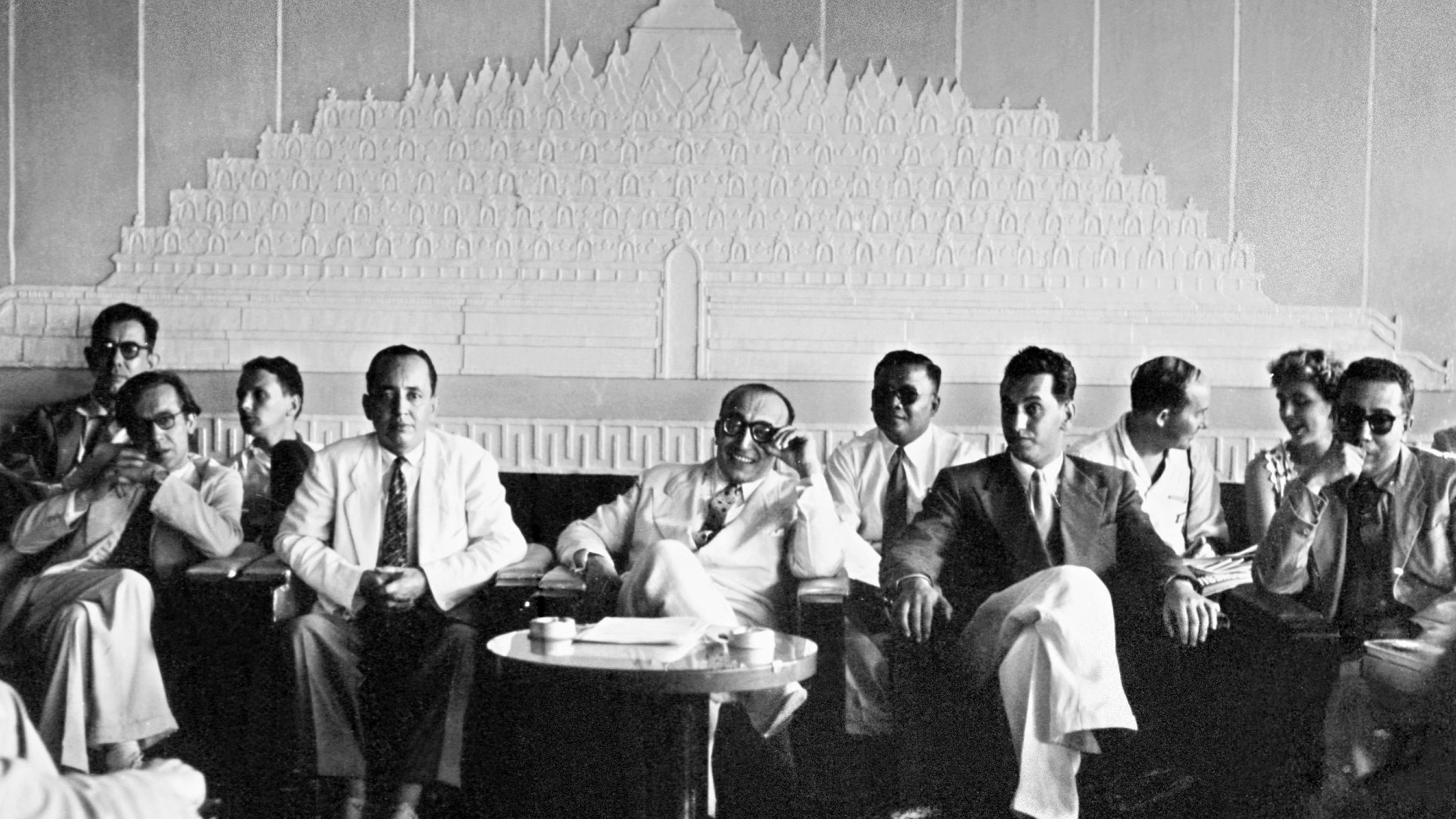 Algerian, Tunisian and Moroccan delegates participate in the first Bandung Conference of African-Asian states, calling upon all participants to unite in the fight against colonialism, on Java Island, Indonesia, on 23 April 1955 (AFP Files)