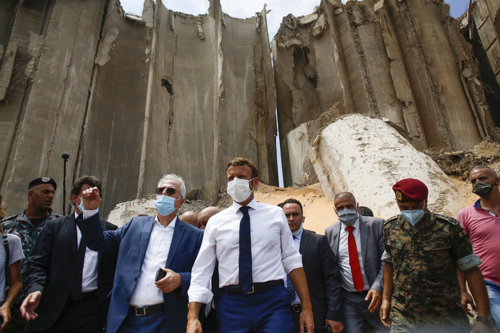 French president Macron visits Beirut following blast