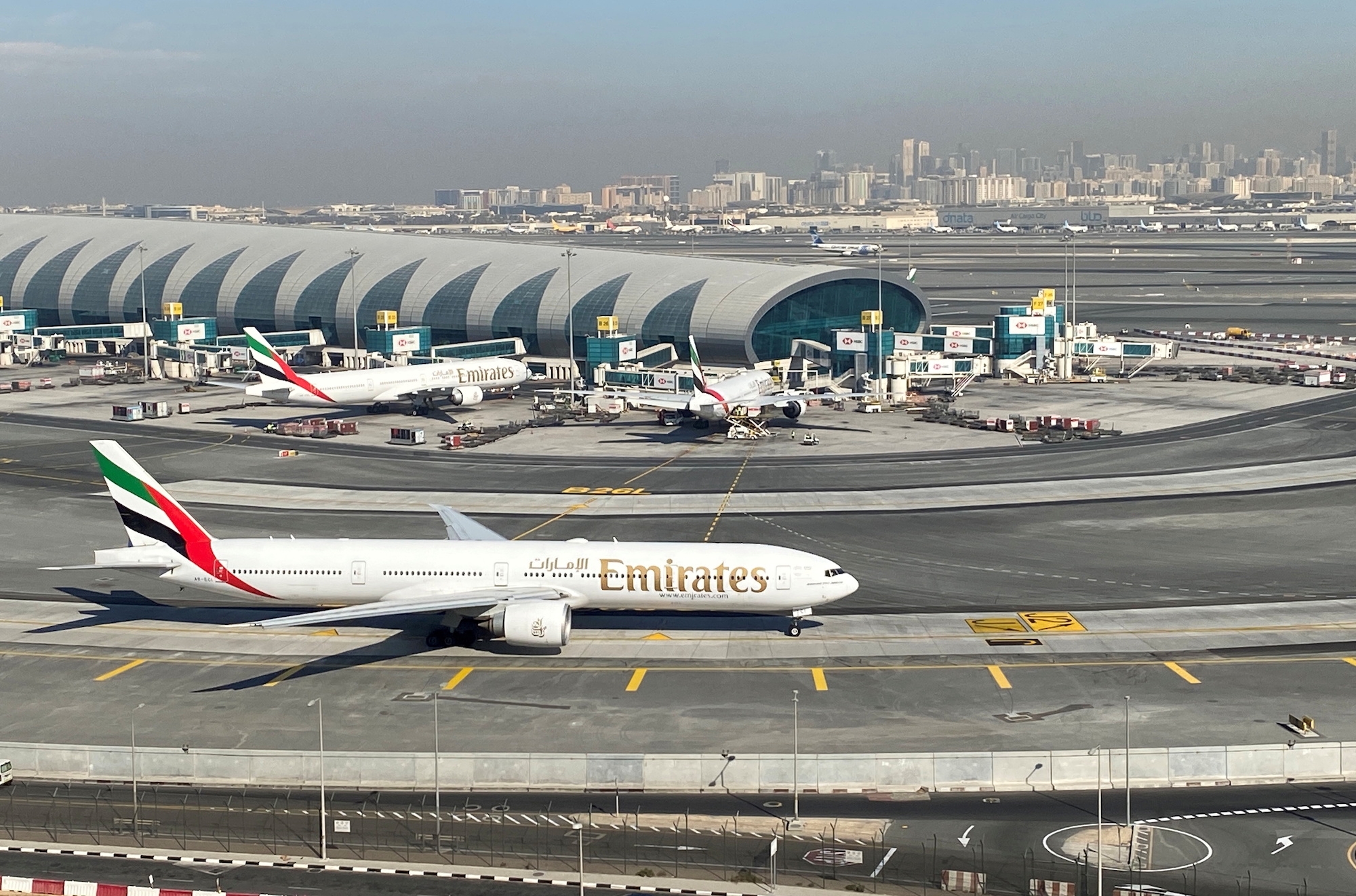 Emirates plane at Dubai international airport (Reuters)