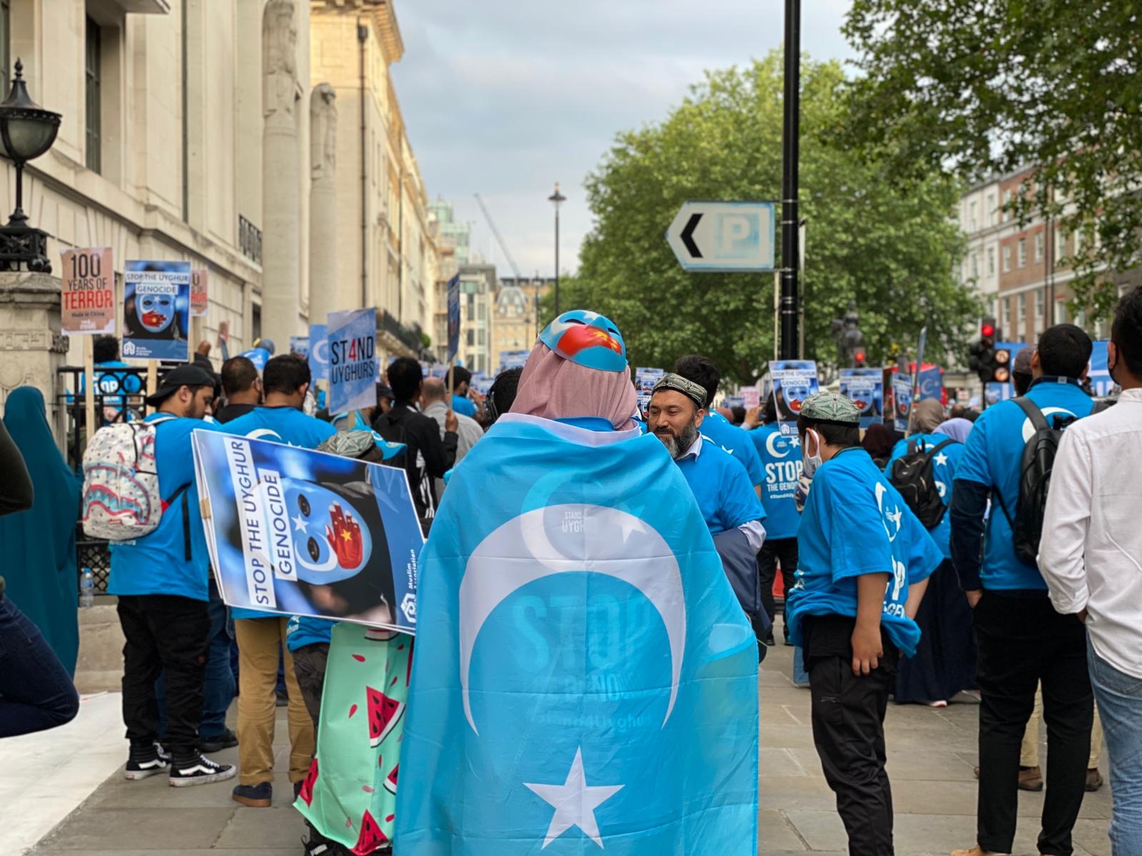 The Stand4Uyghur protest was organised by fifty Muslim organisations to mark the 100 year anniversary of the Chinese Communist Party (MEE/Abdenour Berrah)