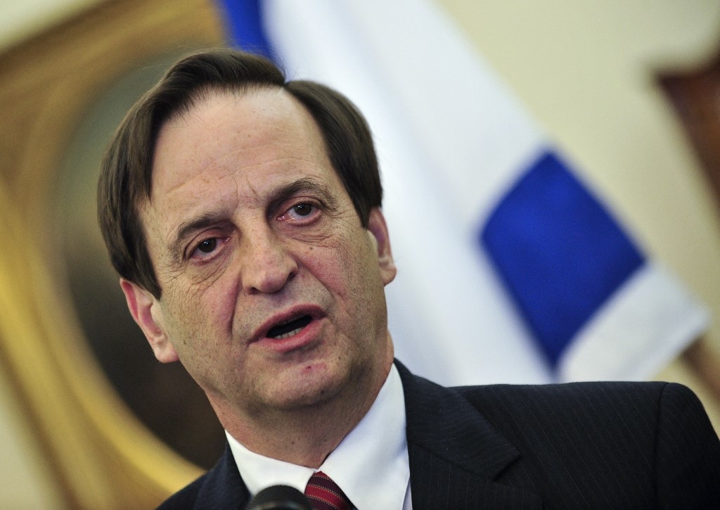 Then Israel's Deputy Prime Minister, Dan Meridor speaks at a 2011 press conference in Budapest (AFP)