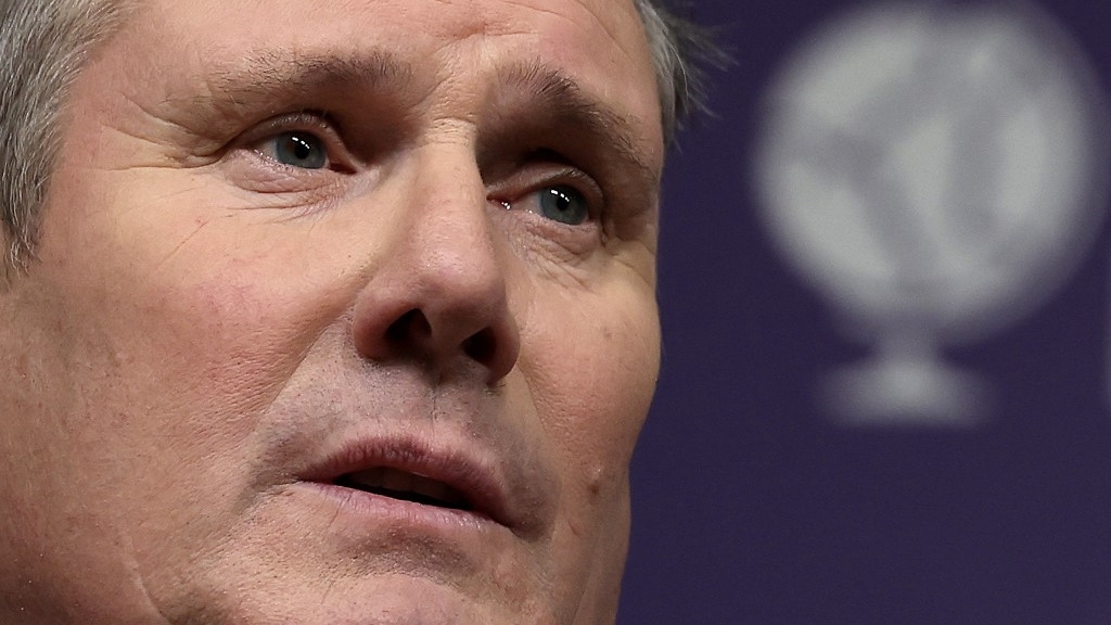 Labour Party leader Keir Starmer delivers a speech in central London on 31 October 2023 (Daniel Leal/AFP)