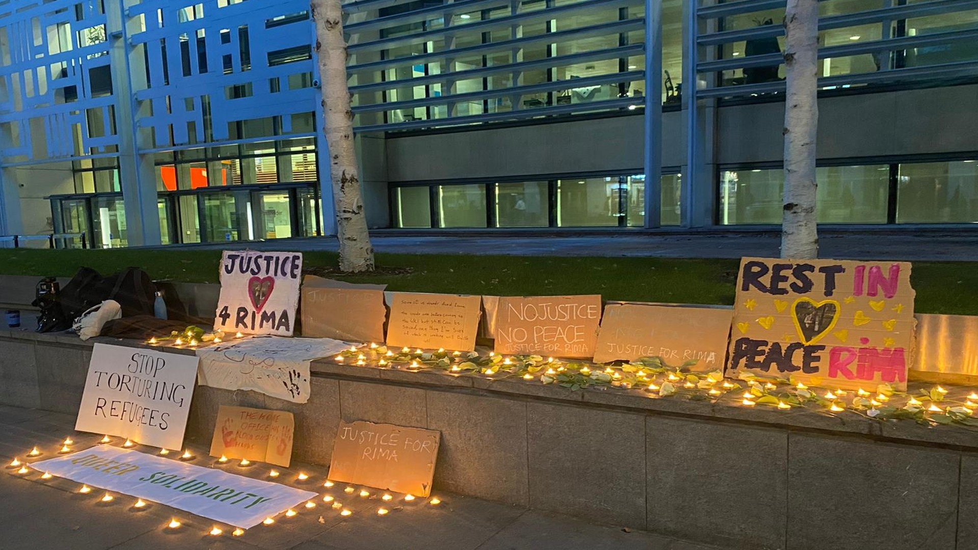 A group of young asylum seekers from Gulf countries organised a vigil outside the Home Office on Friday to commemorate the death of Rima al-Badi, a queer Omani asylum seeker (Lesbians and Gays Support the Migrants)
