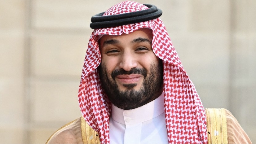 Saudi Crown Prince Mohammed bin Salman arrives at the Elysee Palace in Paris on 28 July 2022 for a meeting with French President Emmanuel Macron (Bertrand Guay/AFP)