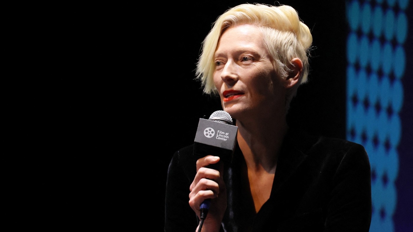 Tilda Swinton, who signed the letter, speaking at an event in New York last year (AFP)