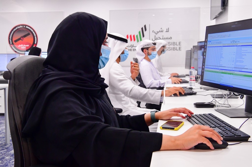 Emiratis working at the Mohammed Bin Rashid Space Centre in Dubai