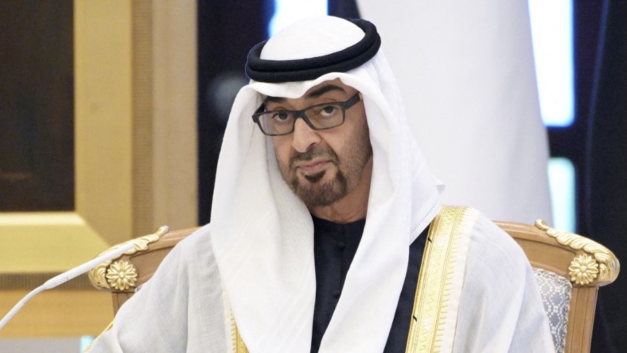 UAE President Mohammed bin Zayed Al Nahyan is pictured in Abu Dhabi on 6 December 2023 (Alexey Nikolsky/AFP)