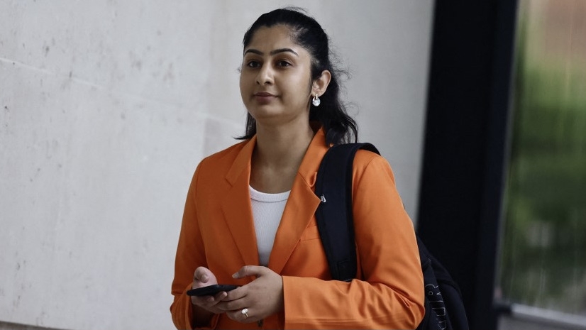 Labour MP Zarah Sultana arrives for an interview with the BBC in London on 21 July 2024. Sultana is the most at-risk MP online, according to parliament’s own records (Benjamin Cremel/AFP)