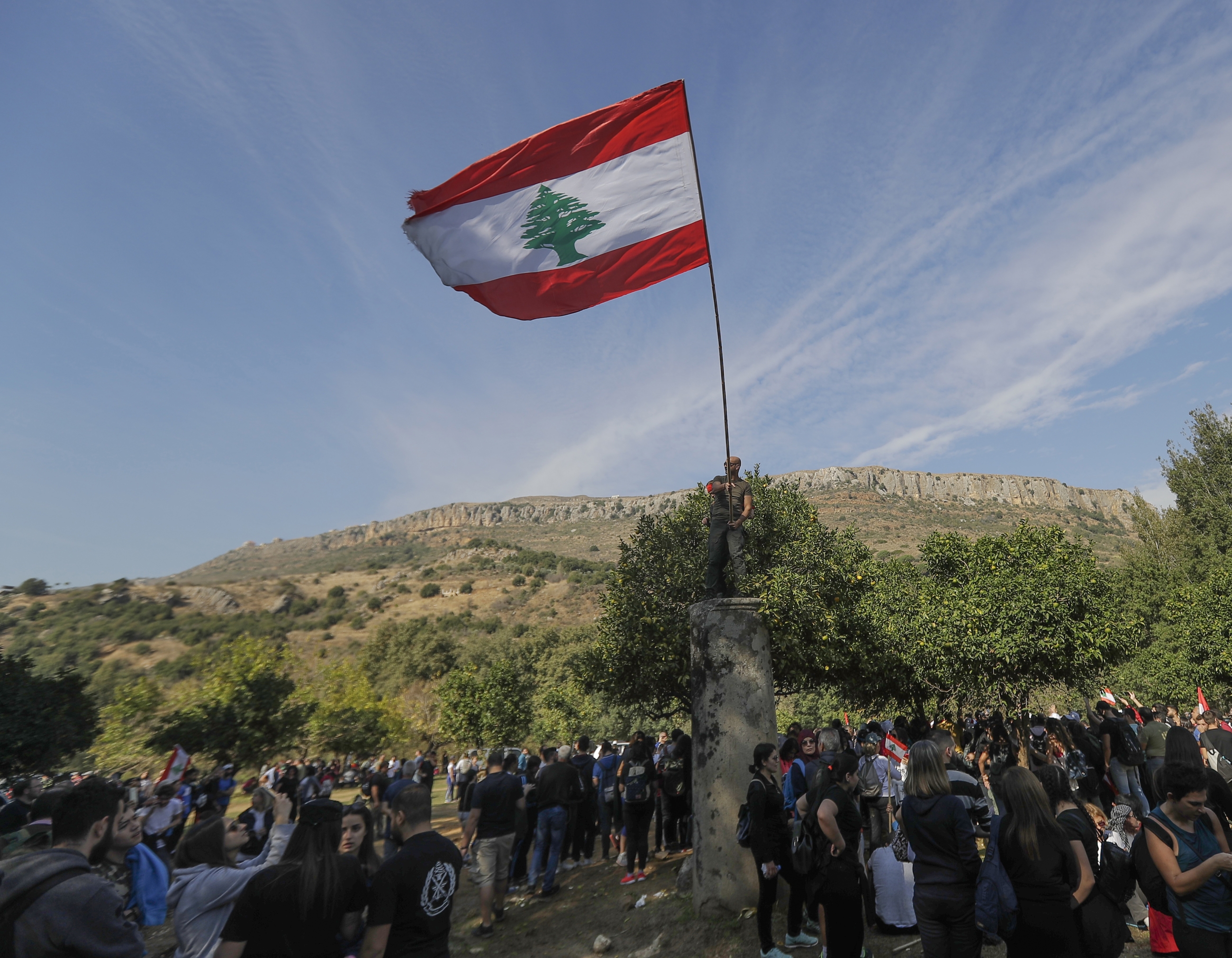 Lebanon Bisri Valley protest AFP