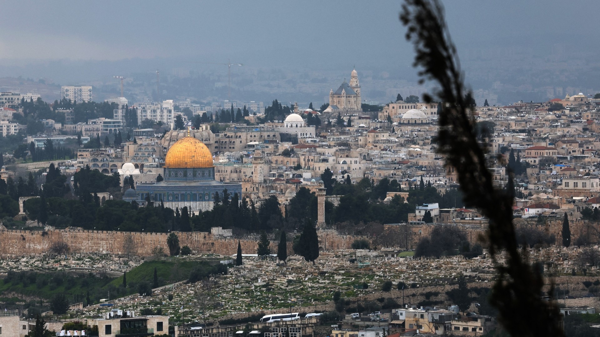 A picture shows a view of the al-Aqsa mosque compound, including the Dome of the Rock, in occupied East Jerusalem on 19 February 2024 (Ahmad Gharabli/AFP)