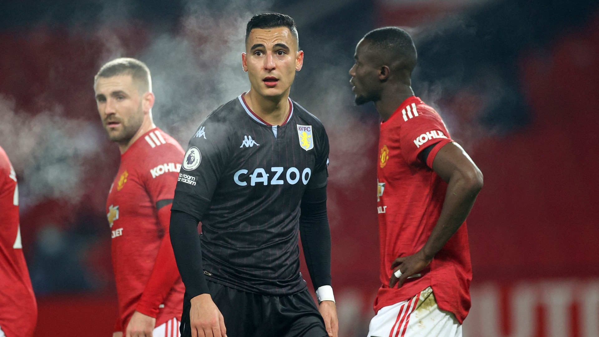 Dutch striker Anwar El Ghazi during an English Premier League football match between Manchester United and Aston Villa at Old Trafford in Manchester, north west England, on1  January 2021 (AFP/Carl Recine)