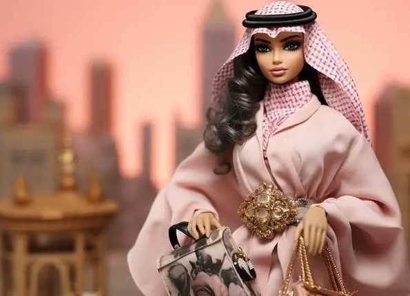 Barbie Koweït, selon l’intelligence artificielle, porte un joli sac à main mais est… habillée comme un homme (Twitter/@honigmaydl)