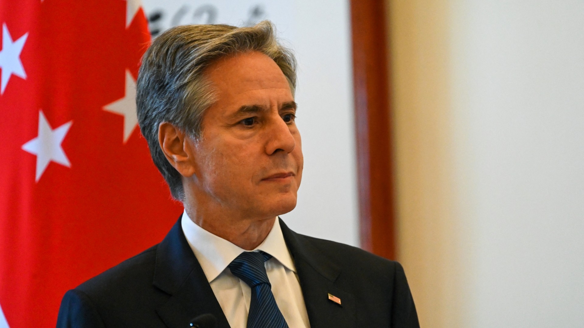 US Secretary of State Antony Blinken attends a signing ceremony at the Ministry of Foreign Affairs in Singapore on 31 July 2024 (AFP/Roslan Rahman)