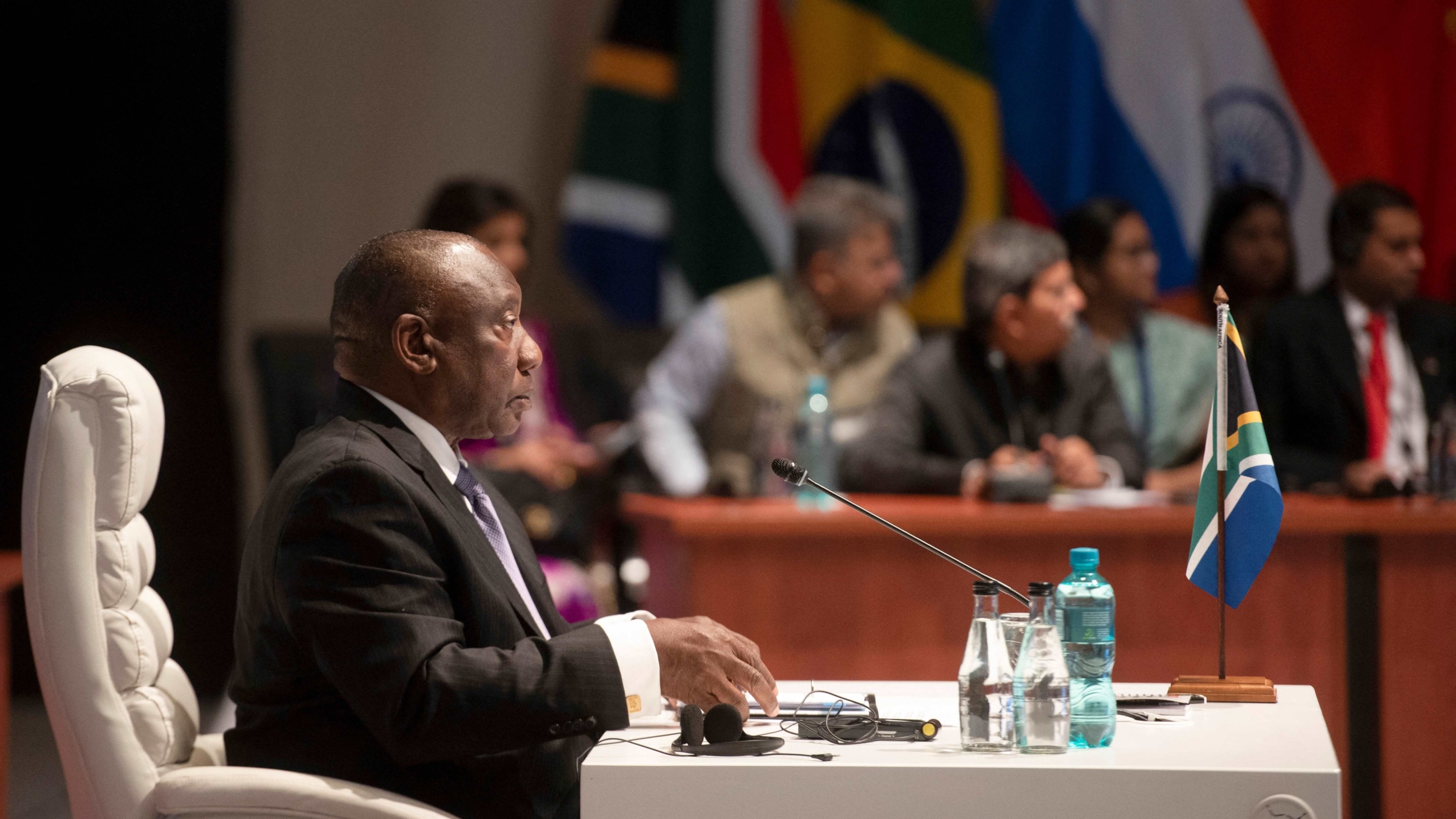 « Les BRICS entament un nouveau chapitre », a commenté le président sud-africain Cyril Ramaphosa, le 24 août 2023 (AFP/Alet Pretorius)