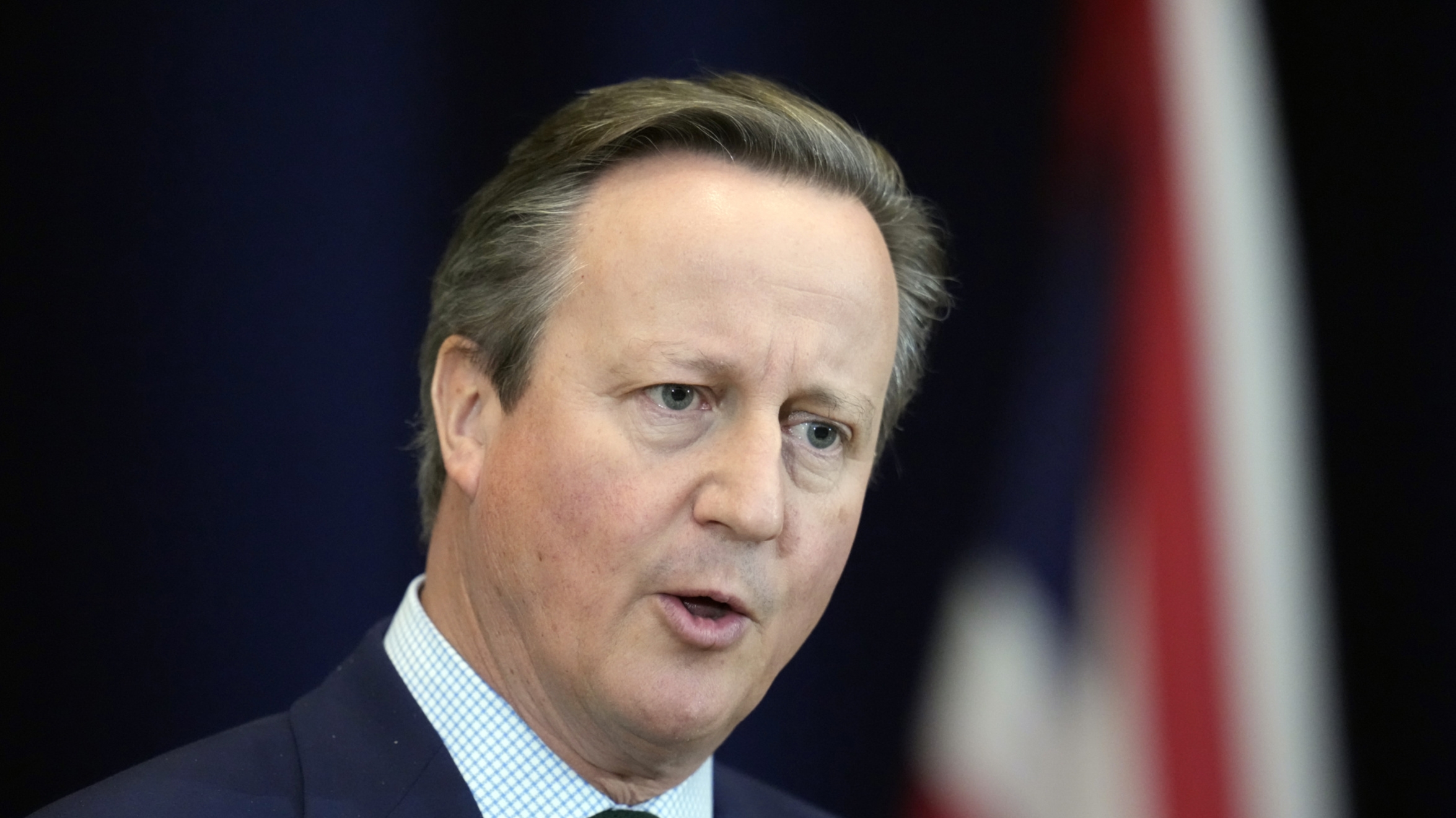 David Cameron in a media availability with US Secretary of State Antony Blinken