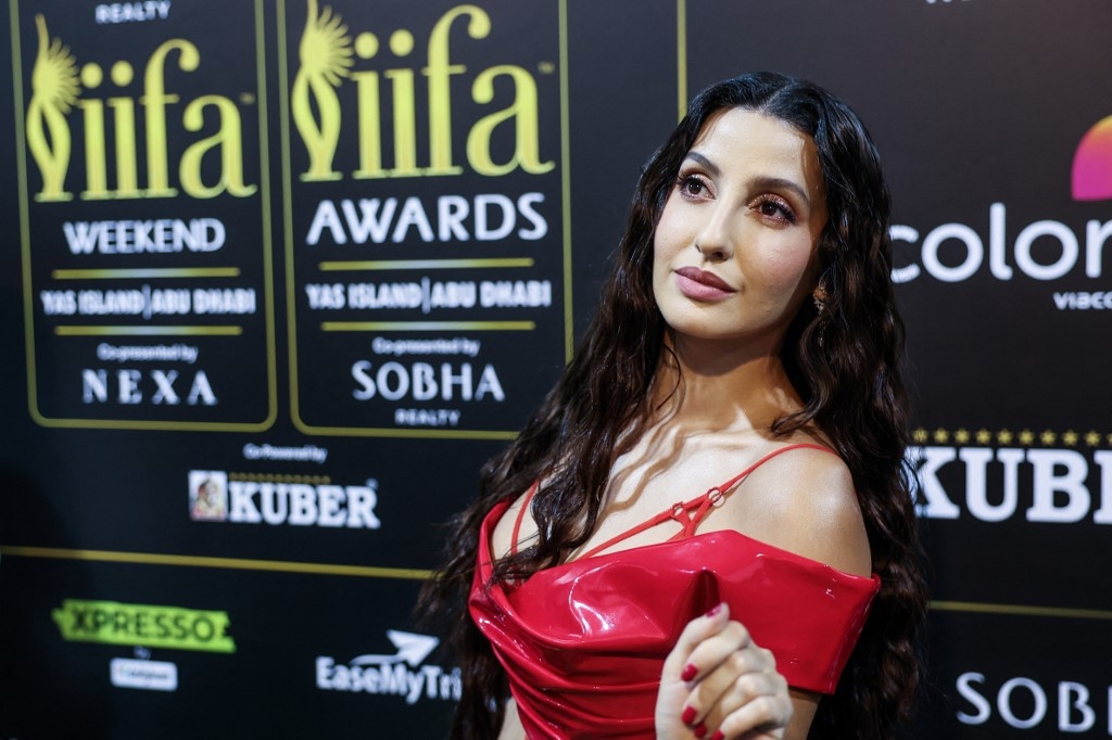 L’actrice de Bollywood Nora Fatehi participe à la 23e édition de l’Indian Film Academy and Awards (IIFA) à Abu Dabi, le 26 mai 2023 (AFP/Giuseppe Cacace)