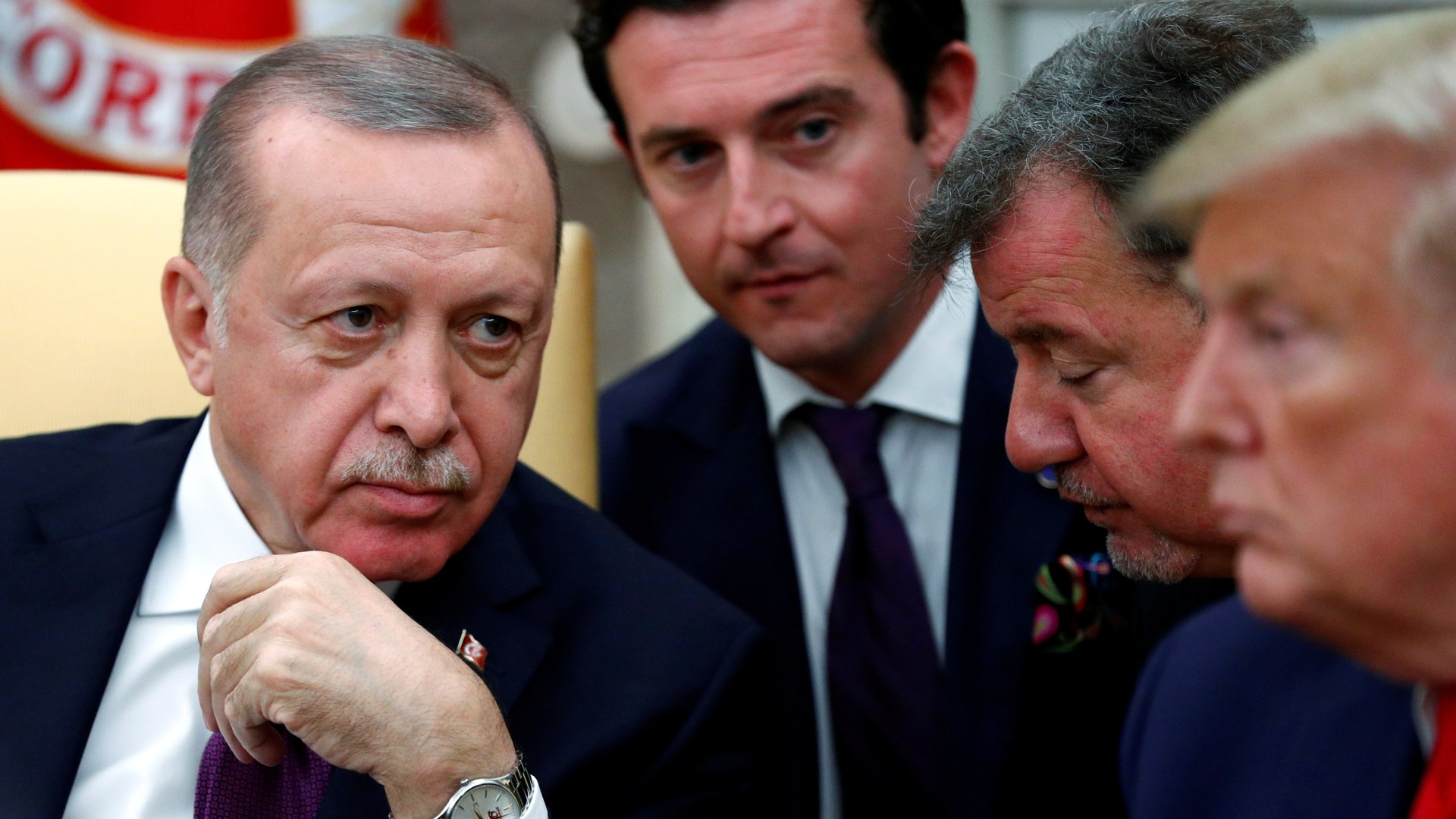 Donald Trump meets with Recep Tayyip Erdogan in the Oval Office of the White House in Washington, 13 November 2019 (Reuters/Tom Brenner)