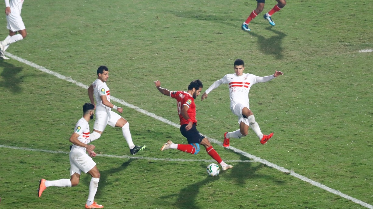 Egyptian football teams Zamalek and Al-Ahly face off in Cairo during the CAF Champions League Final on 27 November 2020.