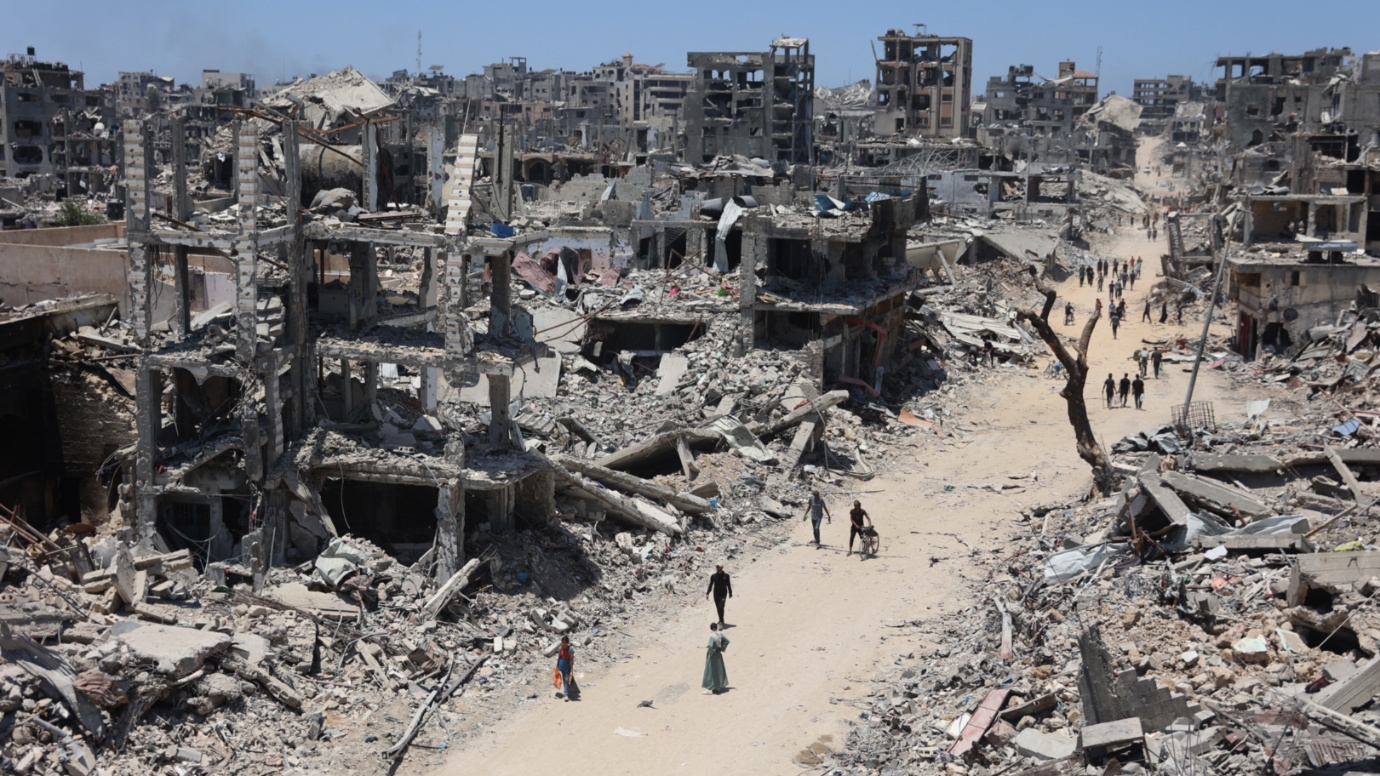 Destruction in Shujaiya, Gaza City, part of what Amnesty referred to as Israel's "buffer zone" (Omar al-Qattaa/AFP)