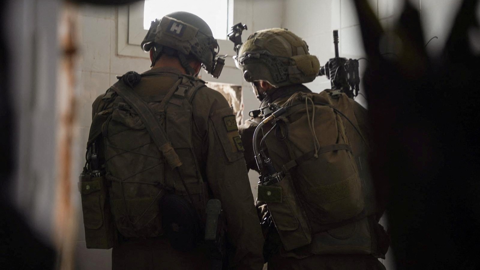 Israeli soldiers inside a building in Gaza
