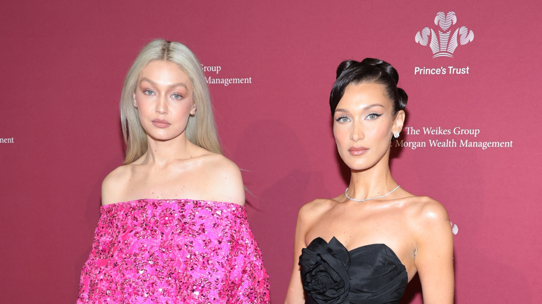 Gigi and Bella Hadid at the 2022 Prince's Trust Gala at Cipriani 25 Broadway on 28 April, 2022 (Theo Wargo/AFP/Getty Images)
