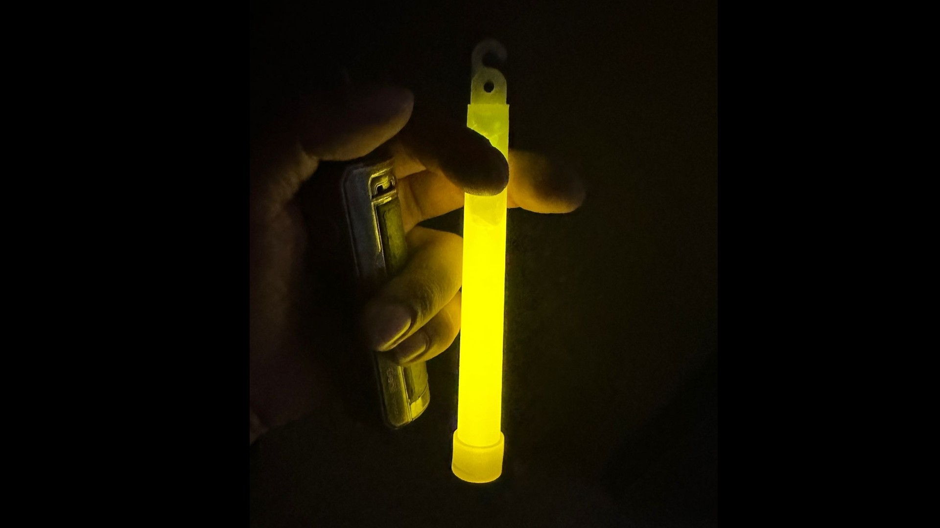 A Palestinian holds a glow stick given to him by Israeli soldiers in the Gaza Strip (Provided)