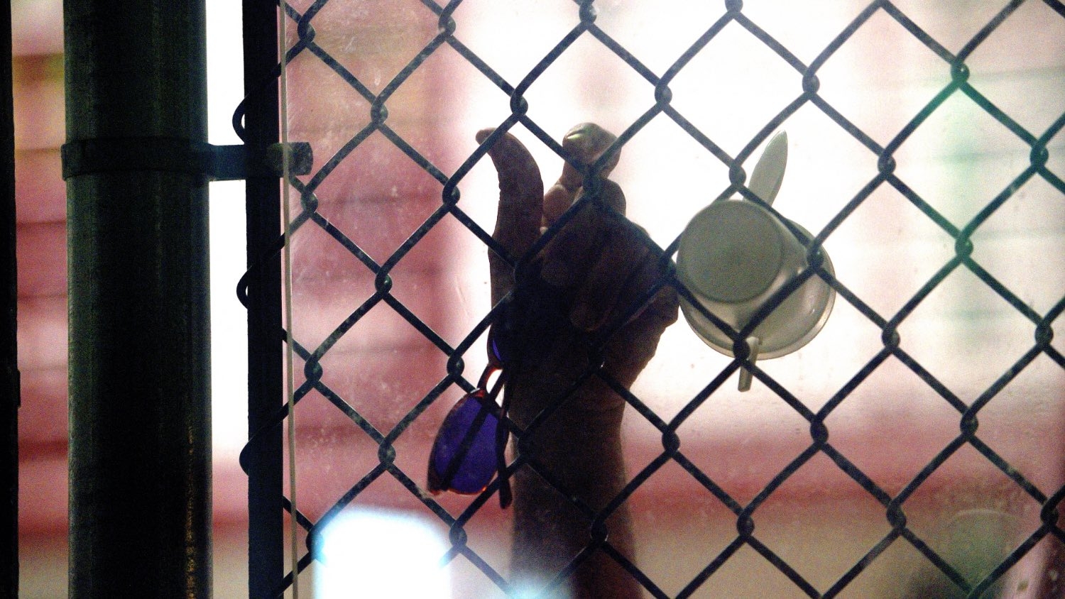The hand of an unidentified detainee at "Camp 6" detention facility at the US Naval Station in Guantanamo Bay, Cuba, on 8 April 2014.