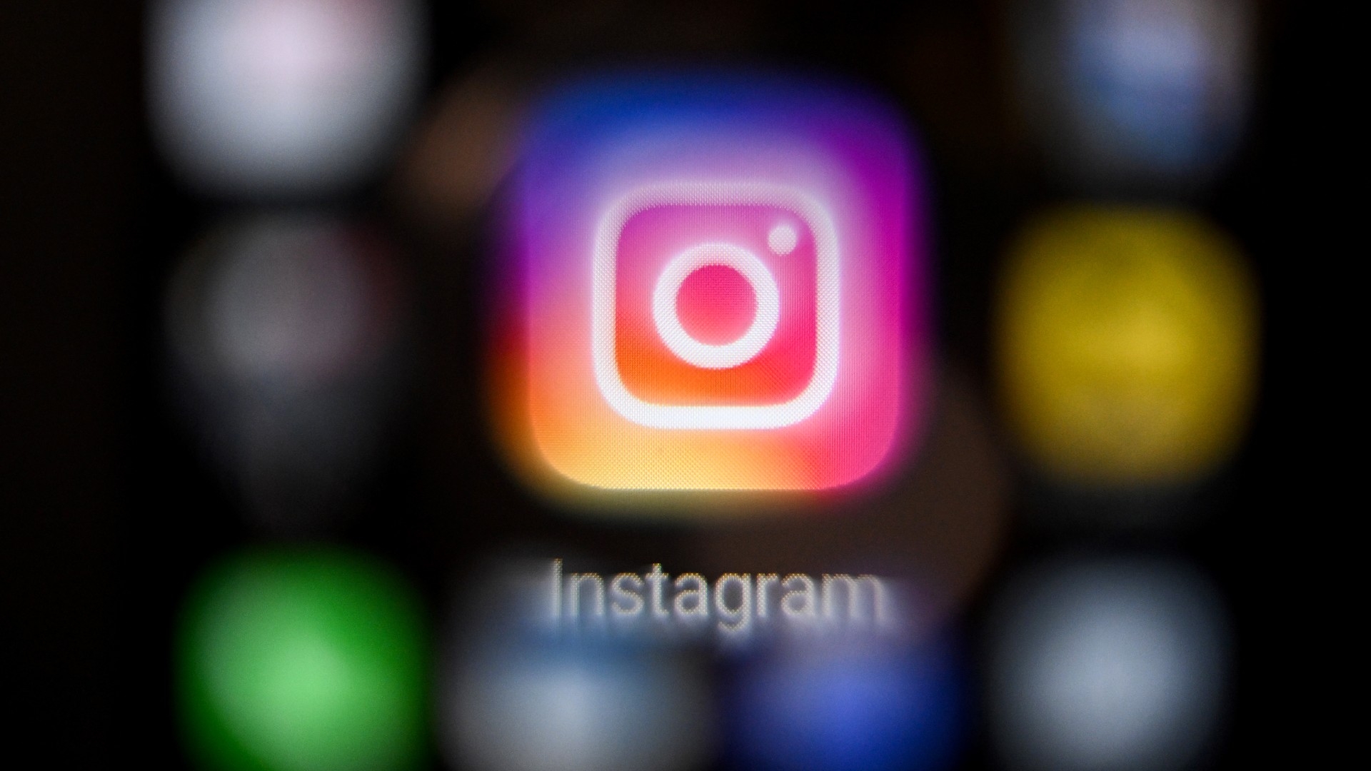 Instagram logo in focus