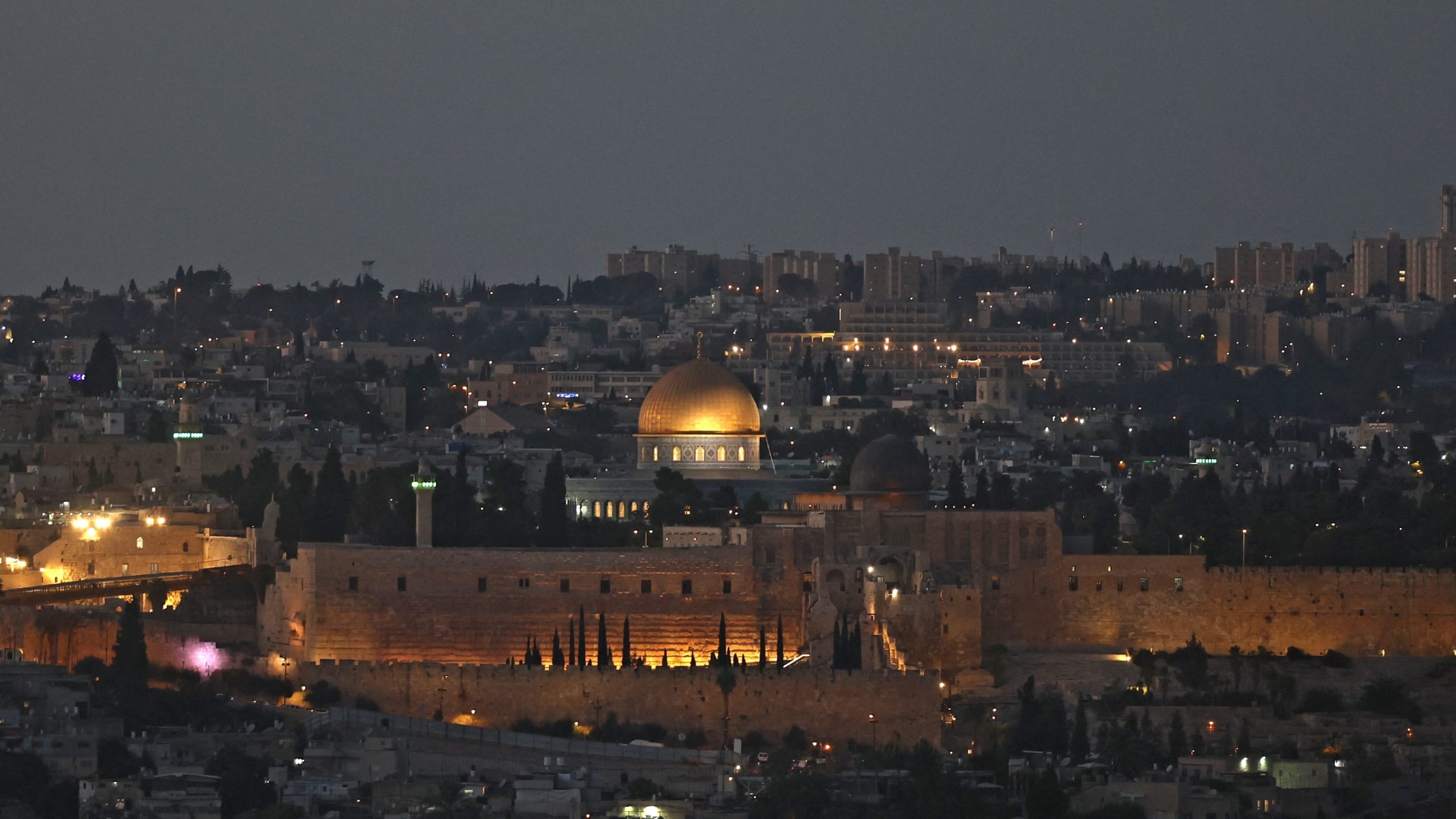 Picture from Jabal al-Mukabir shows al-Aqsa Mosque in Jerusalem's Old City on 23 September 2022 (AFP)