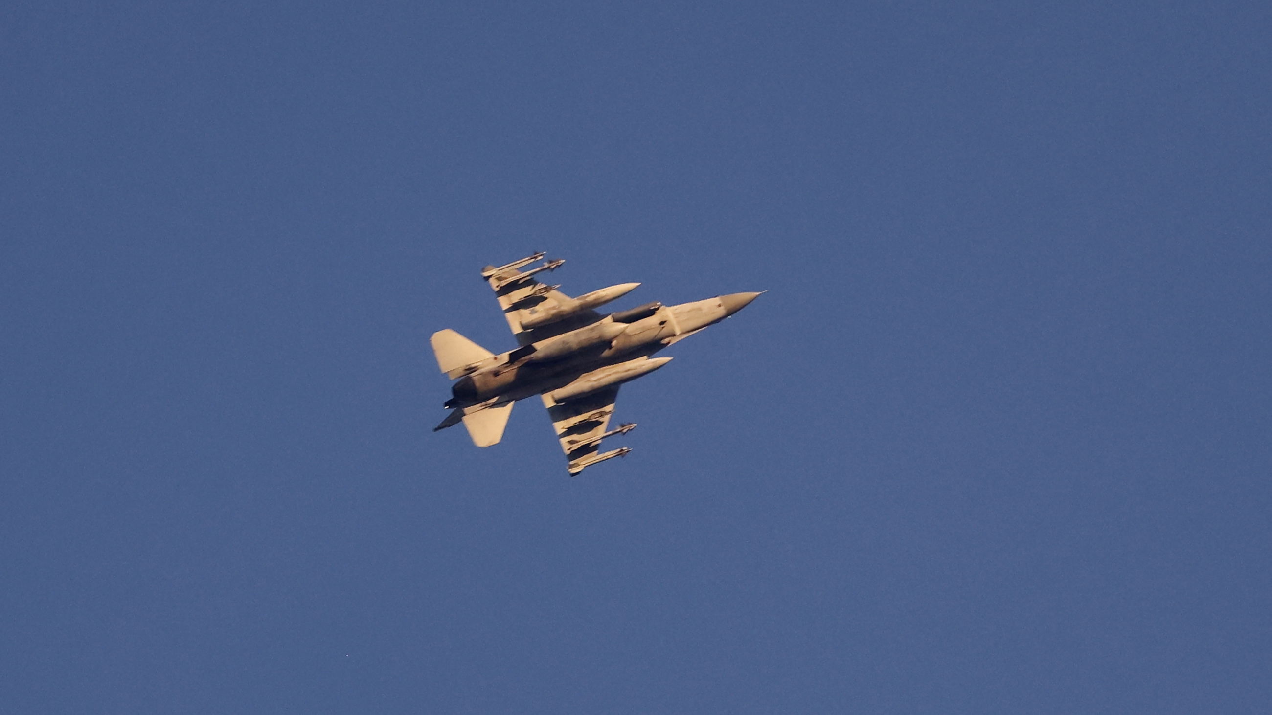 Israeli fighter jet flying to intercept an aircraft launched from Lebanon on 25 August 2024 (Jalaa Marey/AFP)