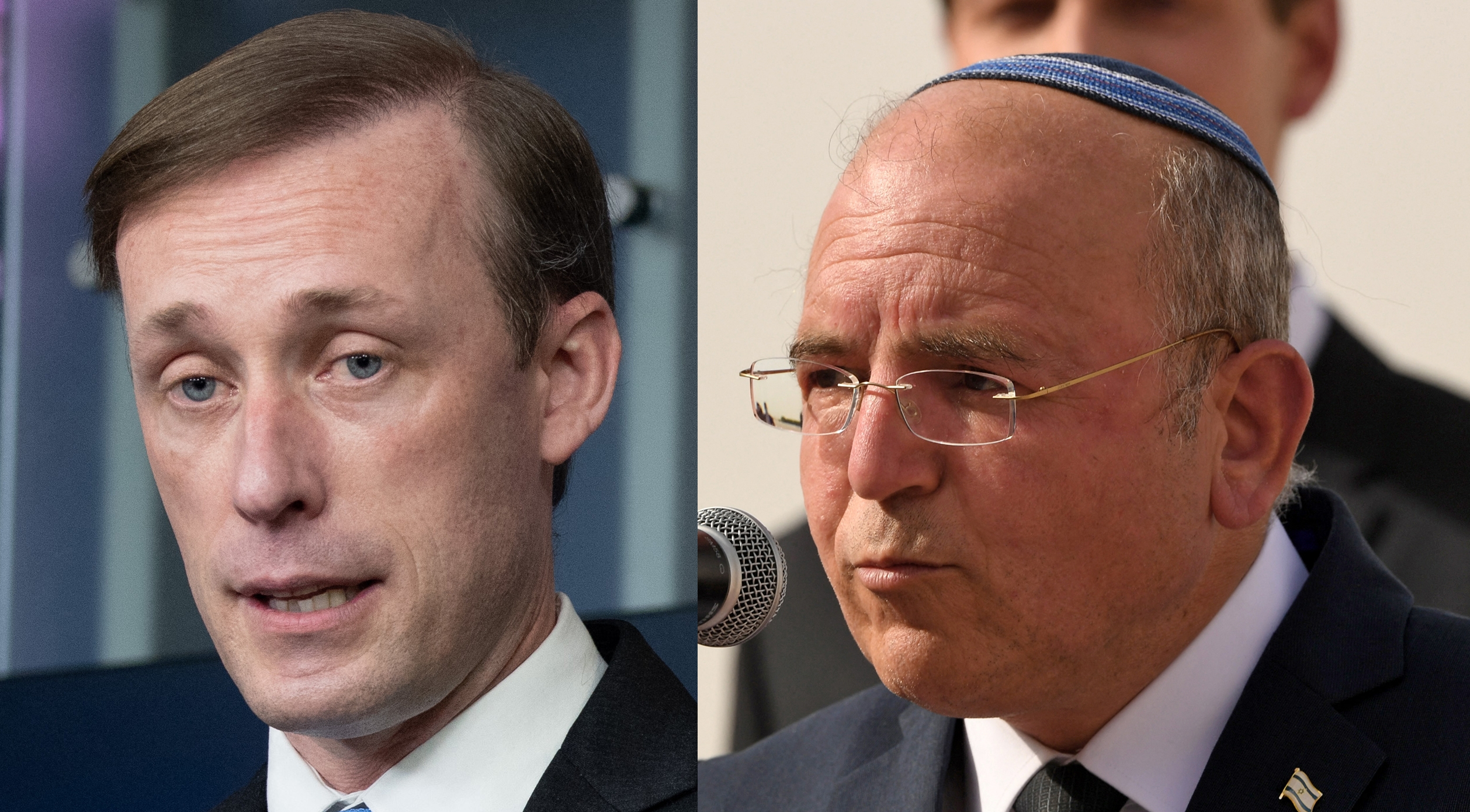 Israeli National Security Adviser Meir Ben Shabbat (R), and his US counterpart, Jake Sullivan.