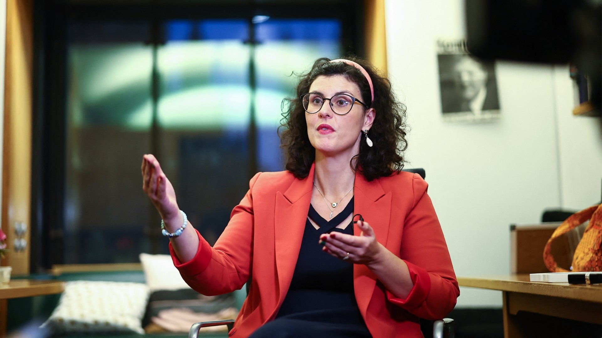 British Liberal Democrat MP Layla Moran in her Westminster office (AFP/Henry Nicholls)