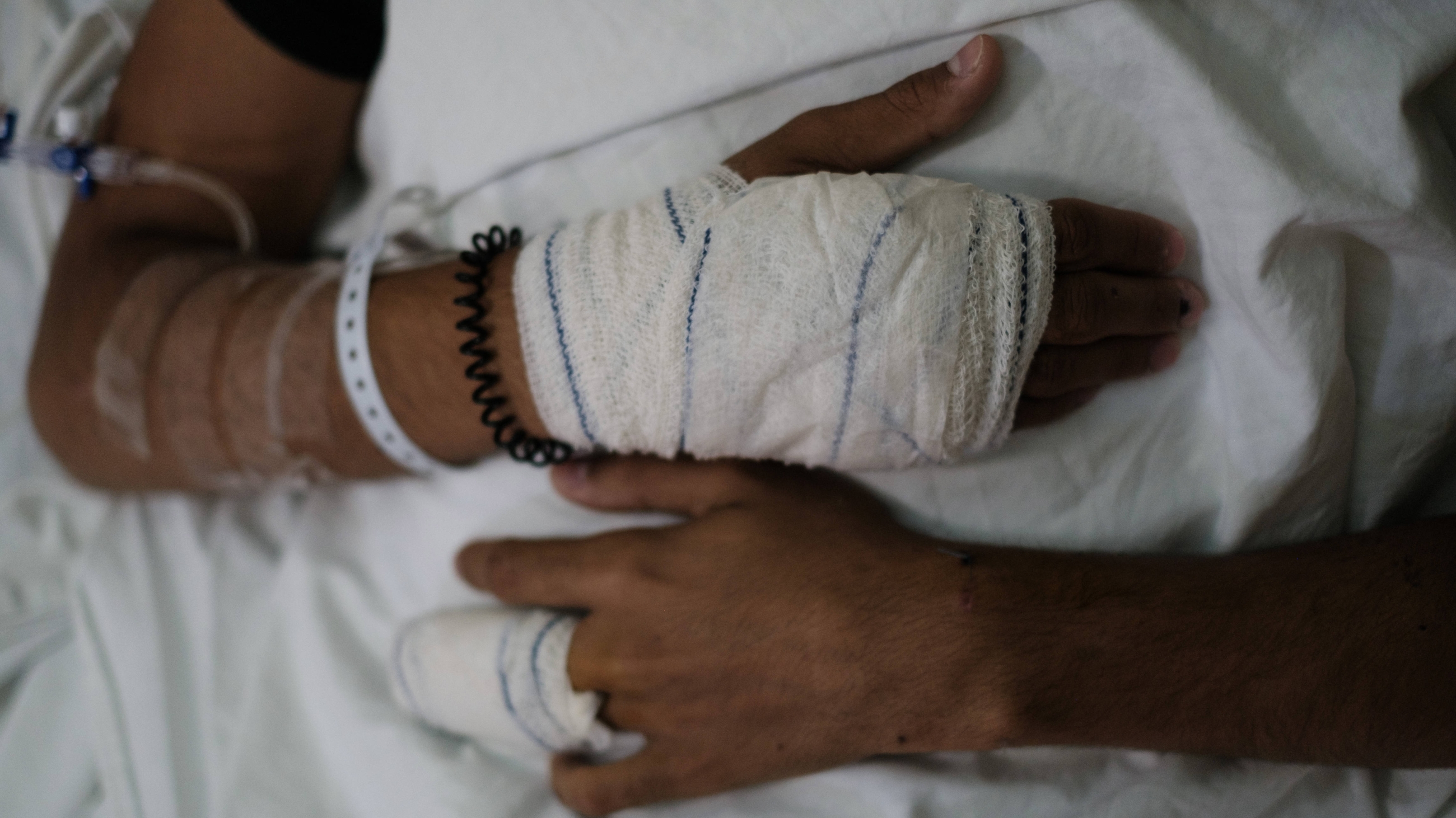 Giovanni, 16, suffered various injuries in an Israeli strike in the Beqaa, Lebanon, 7 October 2024 (MEE/Alexandra Henry/Hans Lucas)